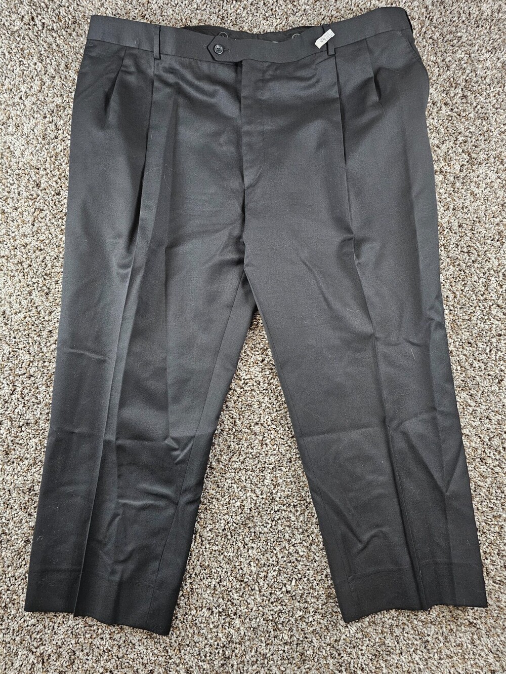 Pronto Uomo Mens Sz 50 Short Flat Front Dress Pants Black